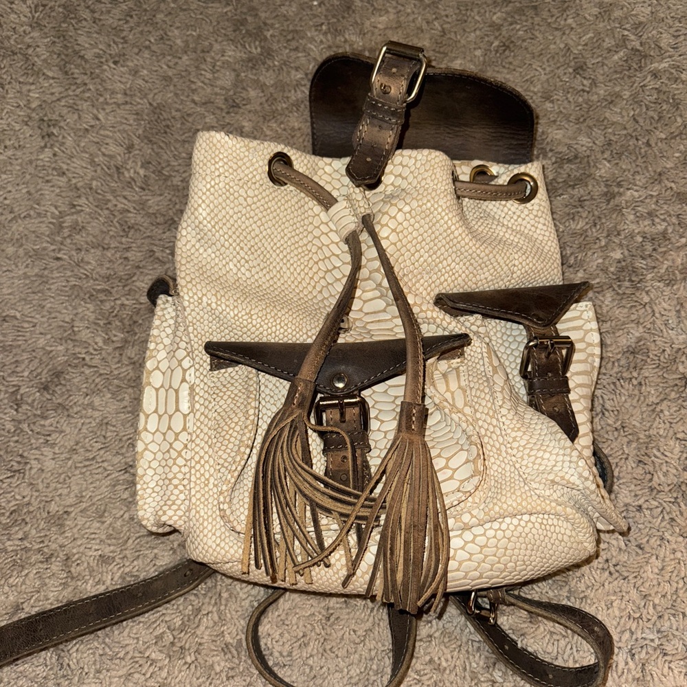 Freebird by Steven White Croc Backpack Not Used